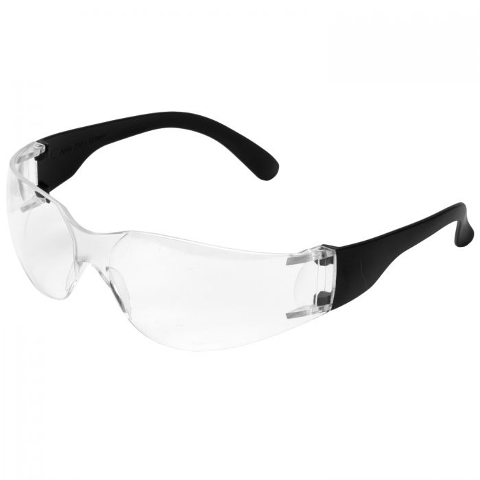 E10 Clear Lens Safety Glasses Black/Clear