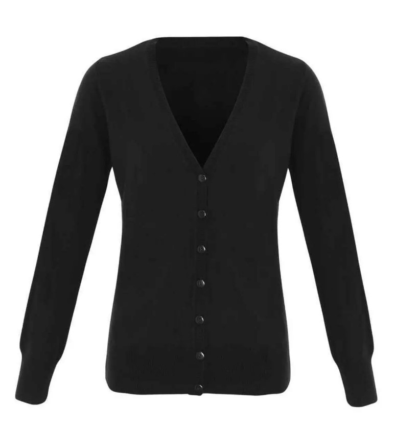 Ladies V-Neck Knitted Cardigan Black