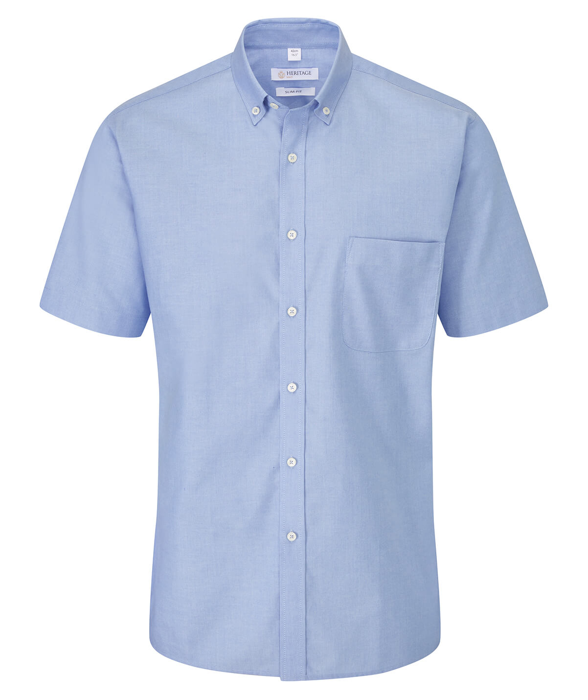 Slim Fit Oxford Shirt Short Sleeve Light Blue