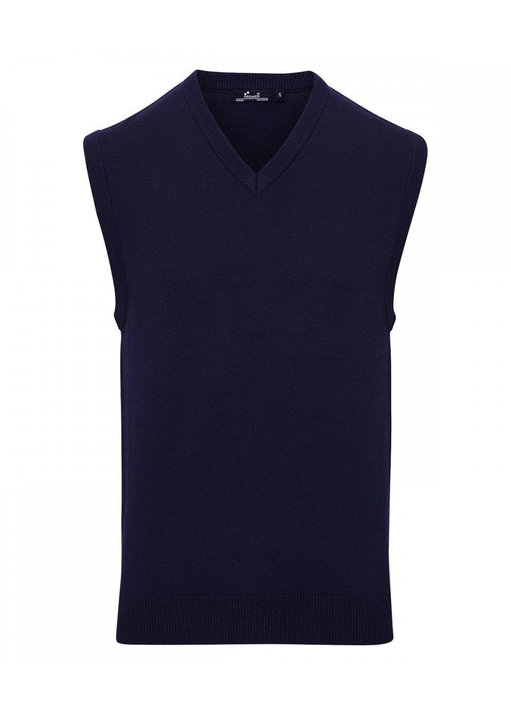 Mens V Neck Sleeveless Sweater Navy