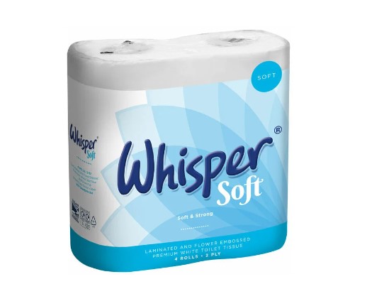 Whisper Soft Toilet Roll 2ply White