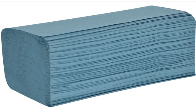 Hand Towel V Fold 1Ply Blue