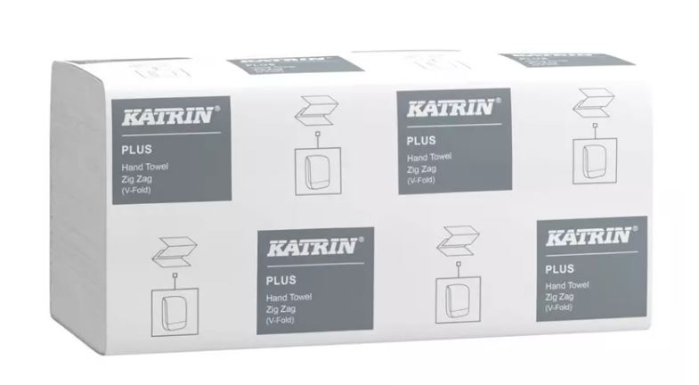 Katrin Plus V-Fold Paper Towels Zig Zag White