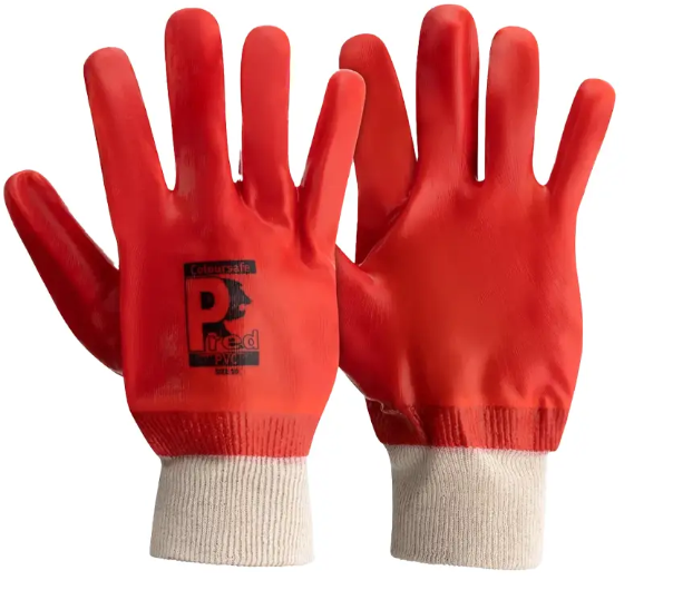Pred PVC Knit wrist Gloves Red One Size