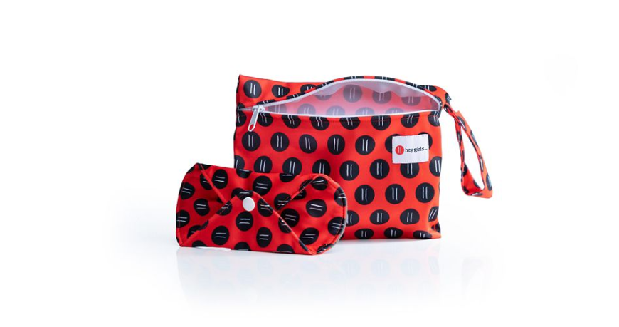 Red Reusable Day Pad With Wet Bag