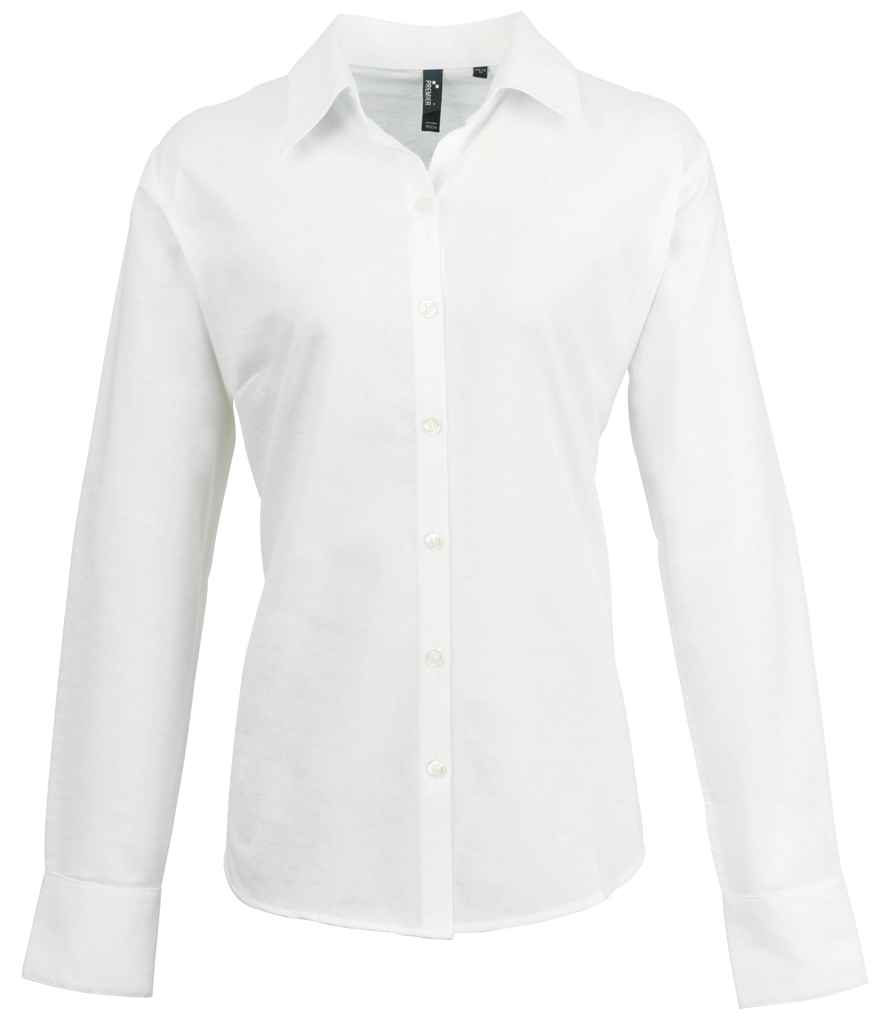 Kariban Ladies Longsleeve Oxford Shirt White