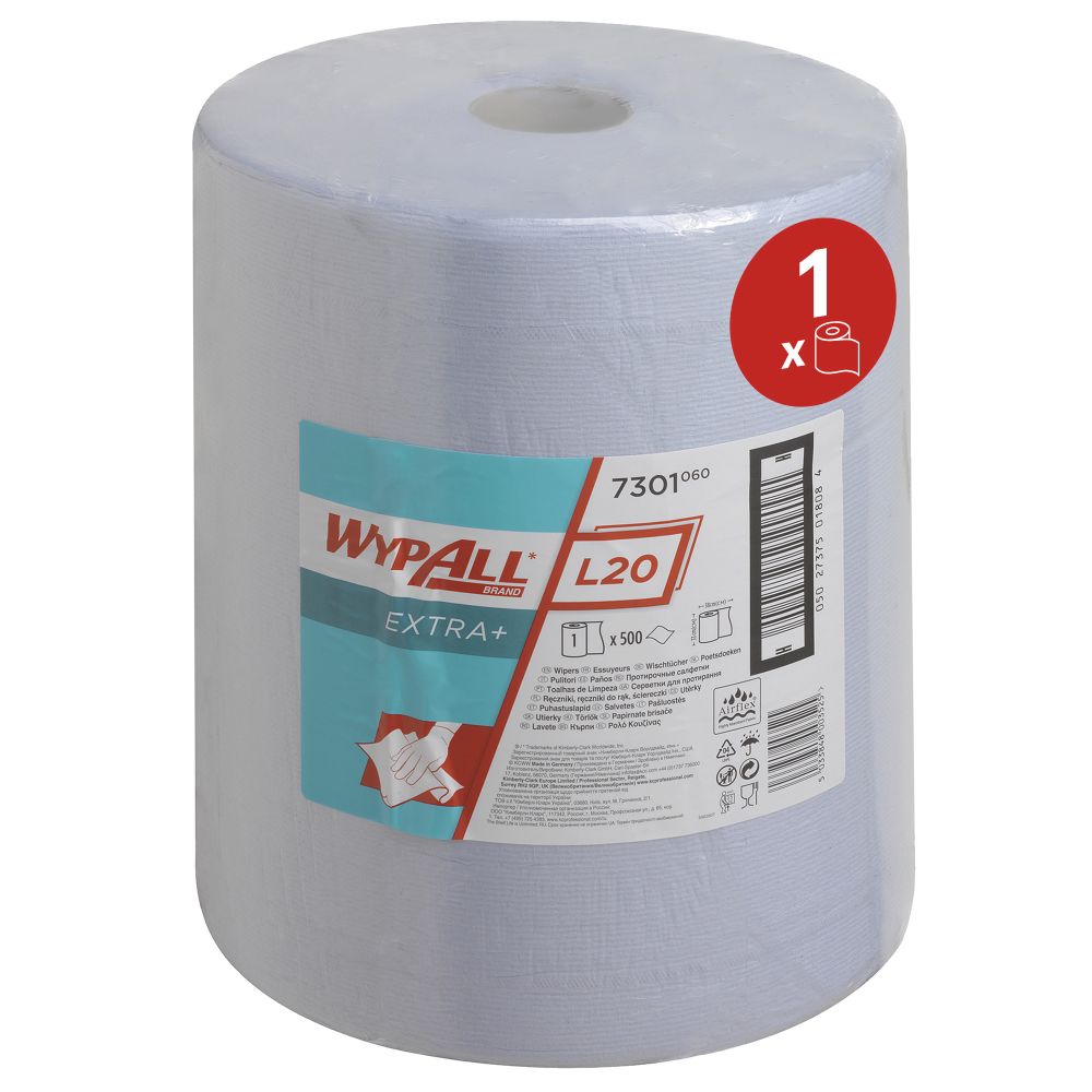 Wypall L20 Wipers Large Roll 2ply Blue