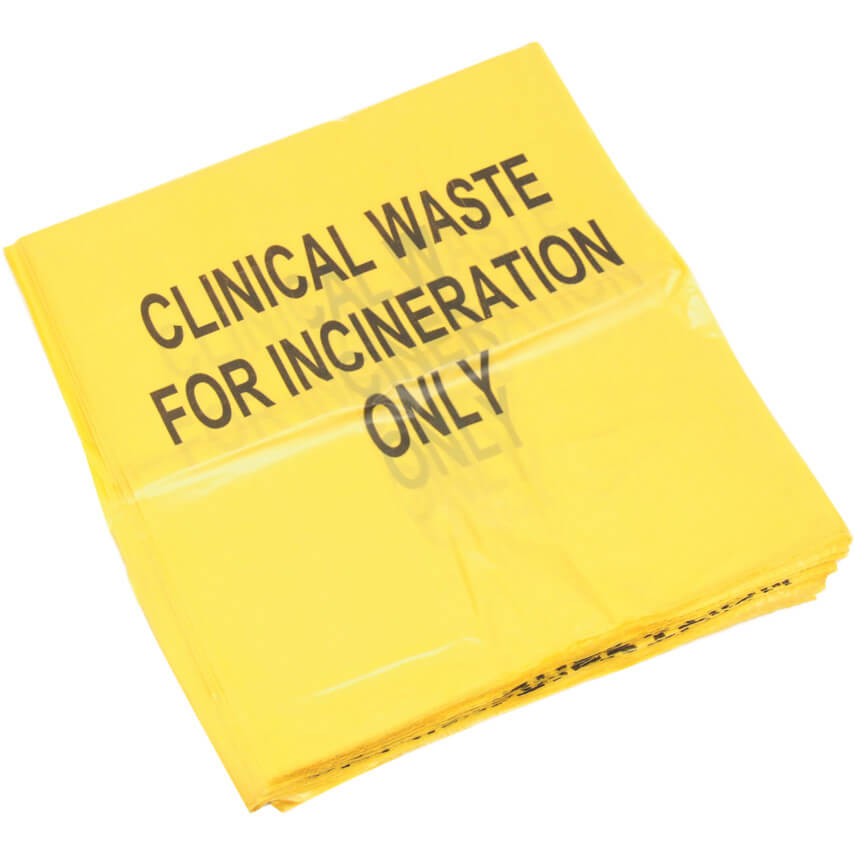 Yellow Clinical Waste Sacks 18x29x39