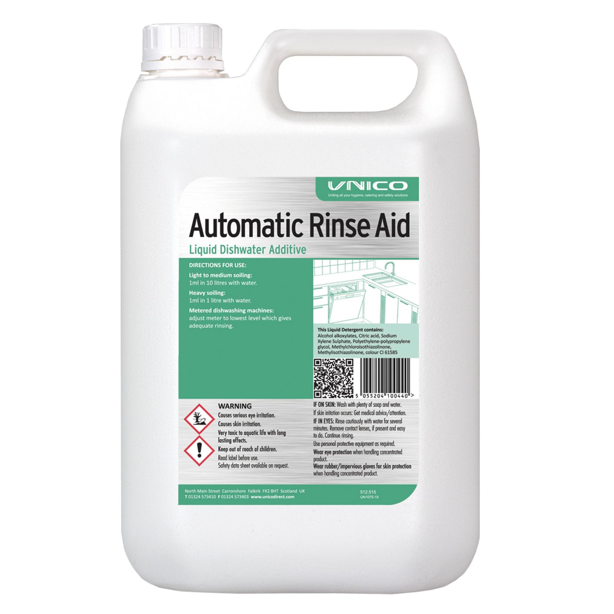 Unico Automatic Rinse Aid Machine Dishwashing Rinse Aid Concentrate