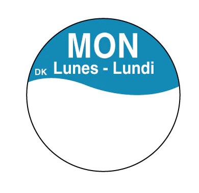 Cirlce Label DuraMark DayMark 25mm Monday - Sunday
