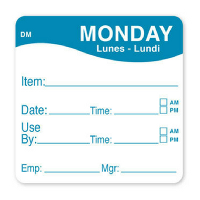 Day of the Week Use By Label