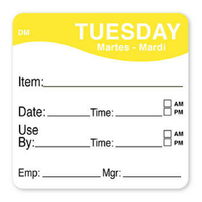 Day of the Week Use By Label