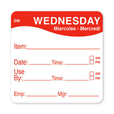 Day of the Week Use By Label