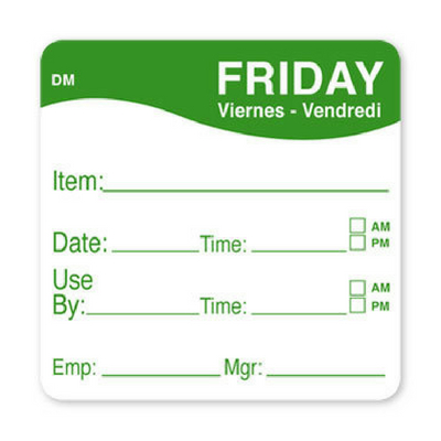 Day of the Week Use By Label
