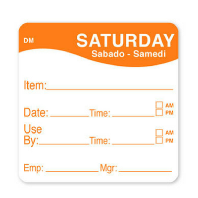 Day of the Week Use By Label