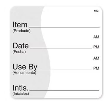 Label Prepared Food Removable 51x51mm