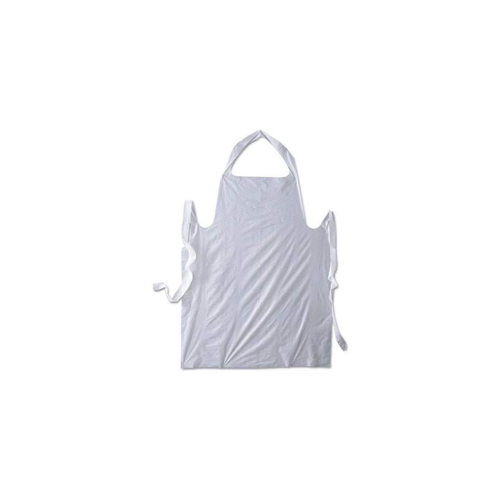 Economy Poly Apron Flat Pack White