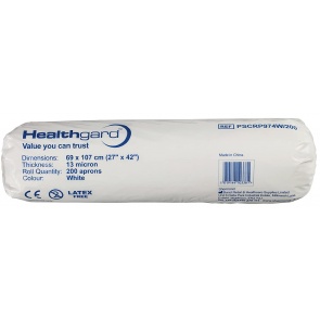 Economy Aprons On Roll  27"x42" White