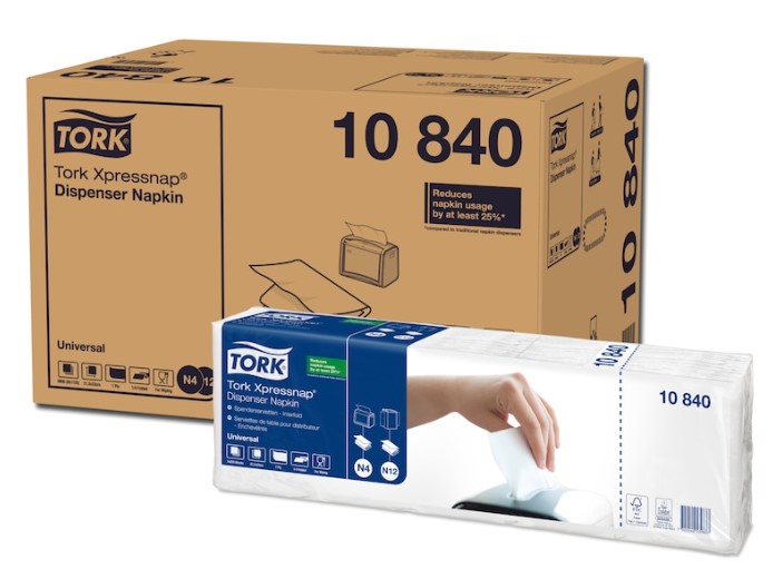 Tork Xpressnap Disp Napkin 1ply  White