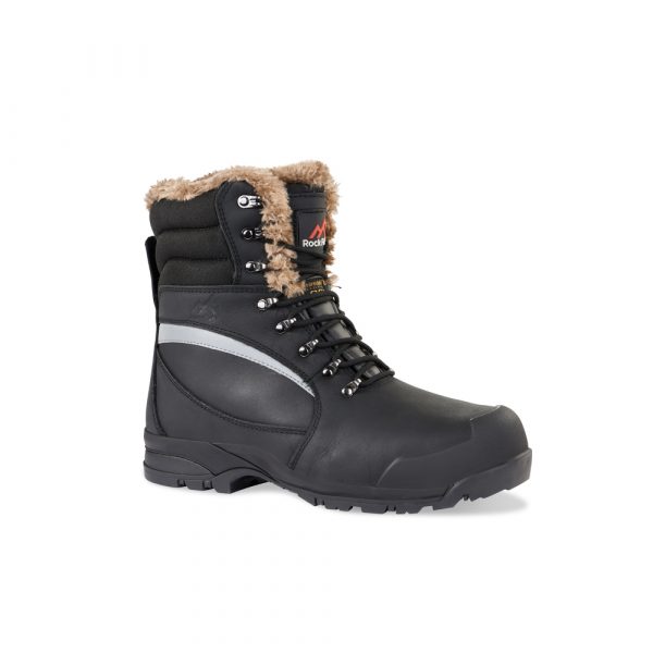 Alaska Fur Lined Safety Boot Black