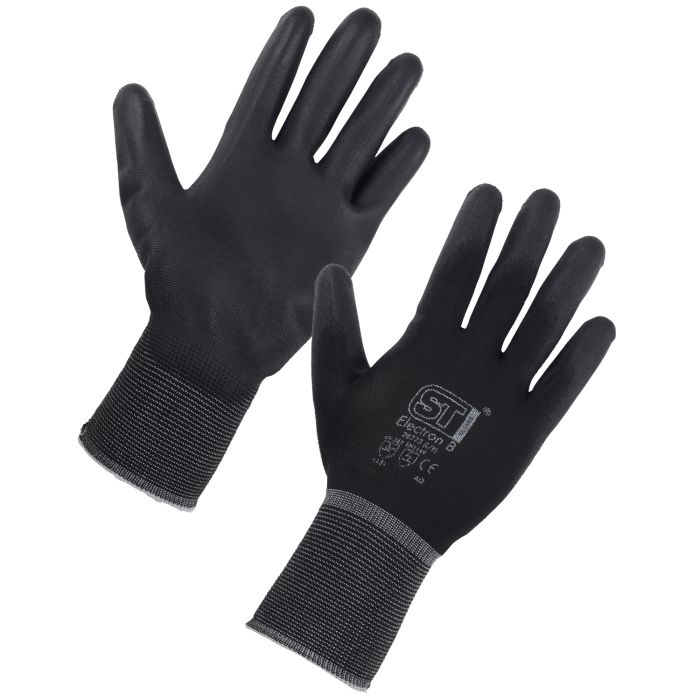 Nylon/PU Palm Coat Black Glove
