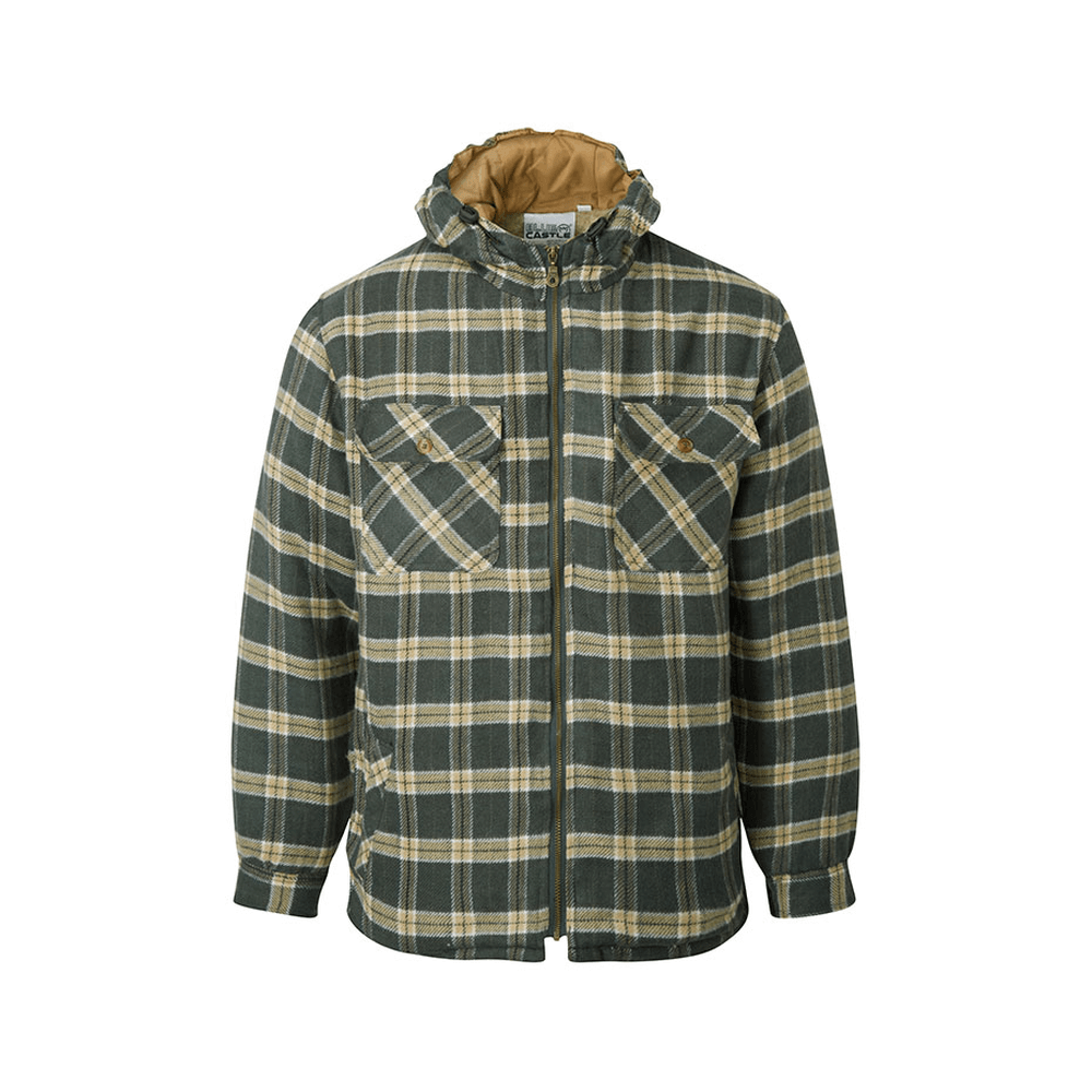 Fort Penarth Checked Pattern Hoodie Green