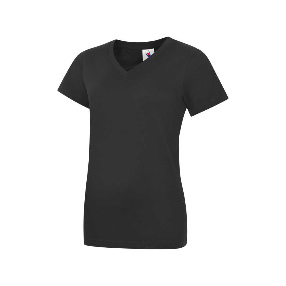 Ladies Classic V Neck T Shirt Black