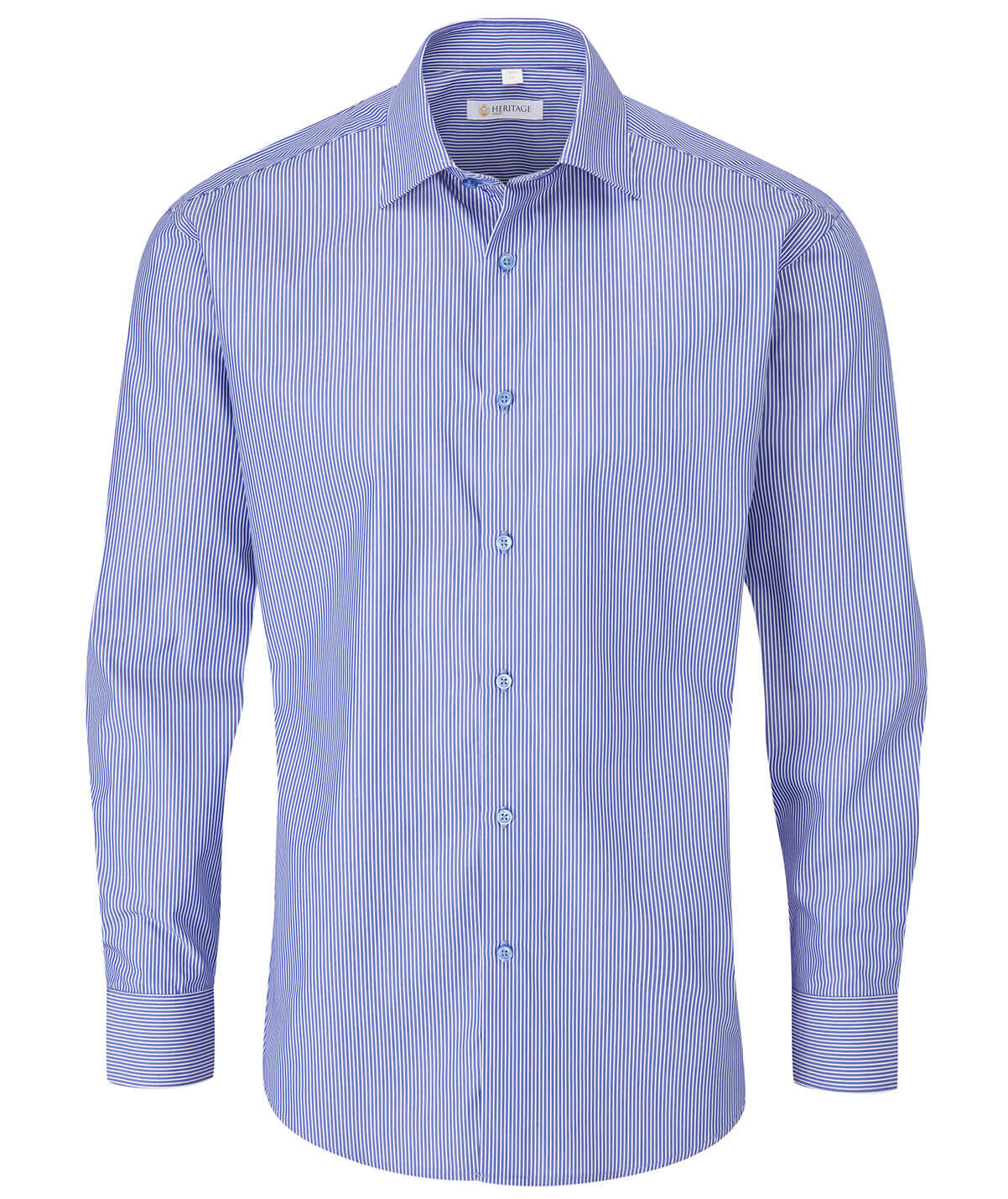 Men's Trillick Long Sleeve Shirt Dark Blue/White Stripe