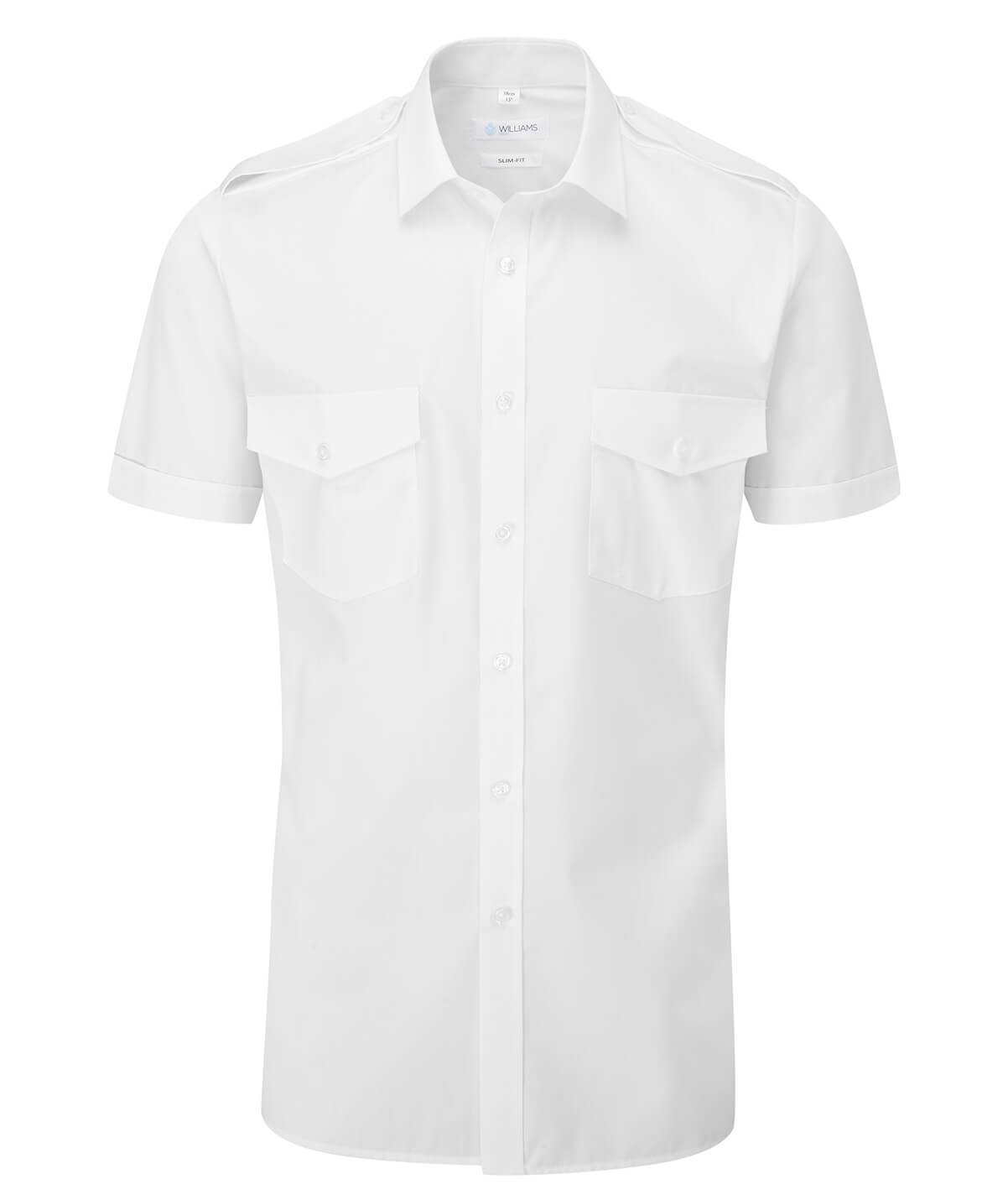 Men's Slim Fit Pilot Short Sleeve Shirt White