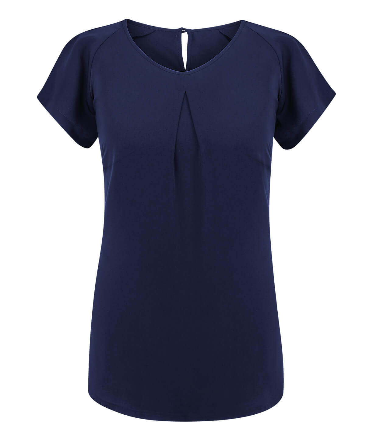 Ladies Mona Short Sleeve Round Neck Blouse Navy