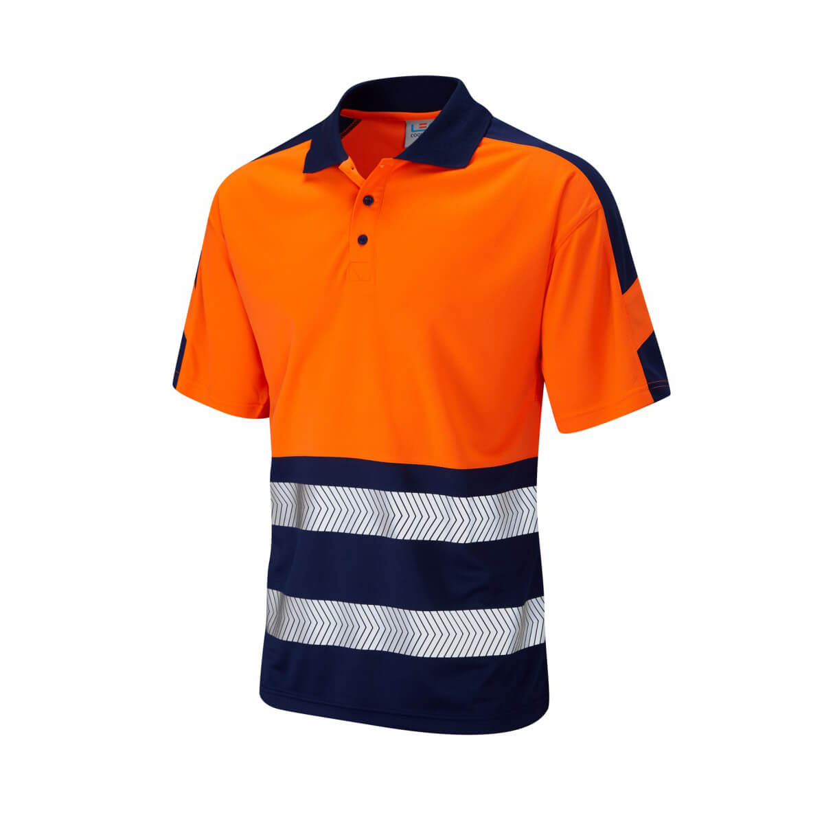Watersmeet ISO 20471 Class 1 Dual Colour Coolviz Plus Polo Shirt Orange/Navy
