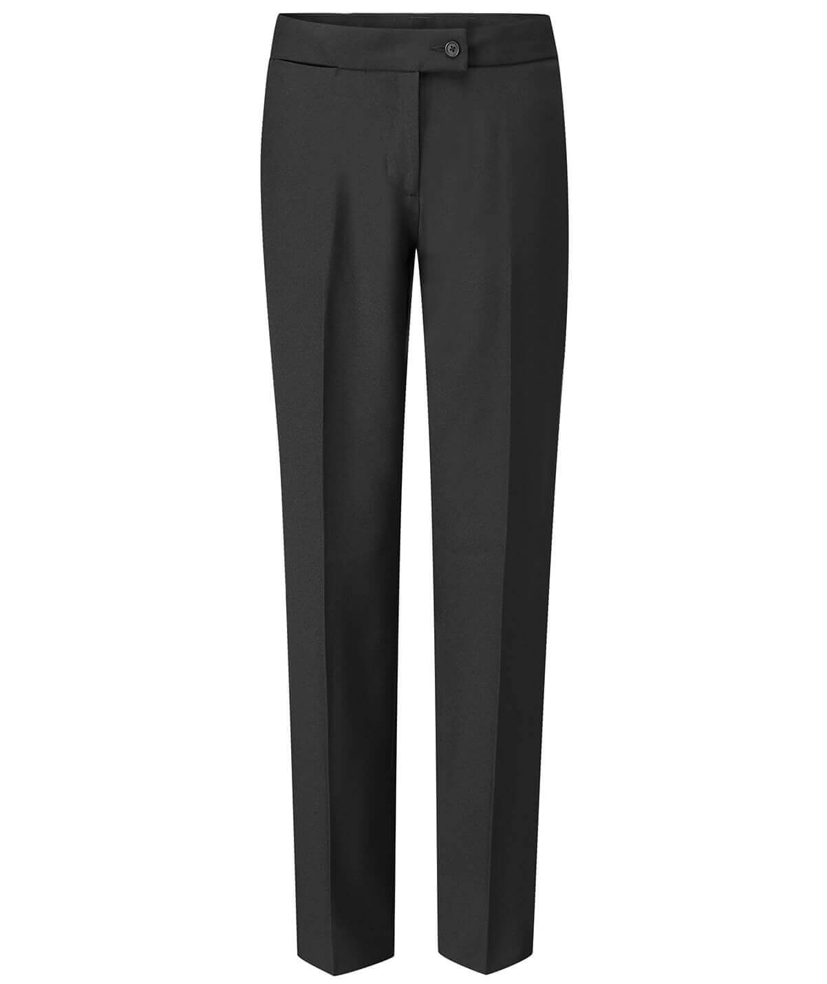 Ladies Straight Leg Zip Trousers Black
