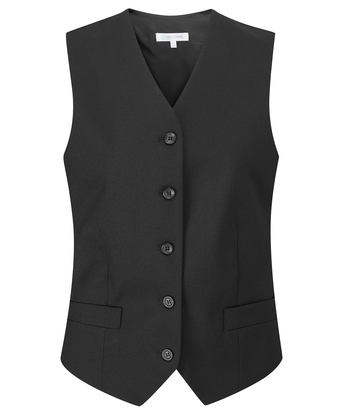 Ladies Polyester Waistcoat Black